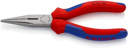 KNIPEX Flachrundzange L.160mm flach/rund ger.pol.Mehrkomp.-Hüllen KNIPEX