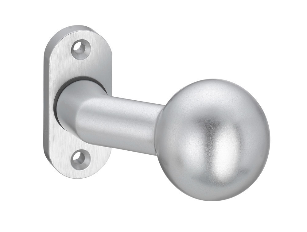 EDI Knopf auf ovaler Rosette Vesta 1331, Aluminium