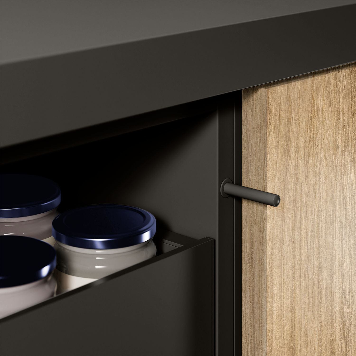 HETTICH Pin, zum Einbohren, Langhub, anthrazit, 9375922