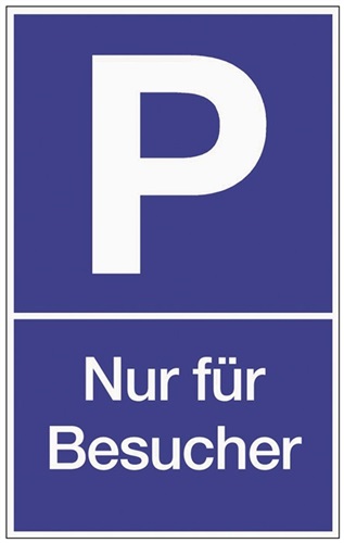 Nordwest Parkplatzbeschilderung Parken f.Besucher L250xB400mm Ku.blau/weiß