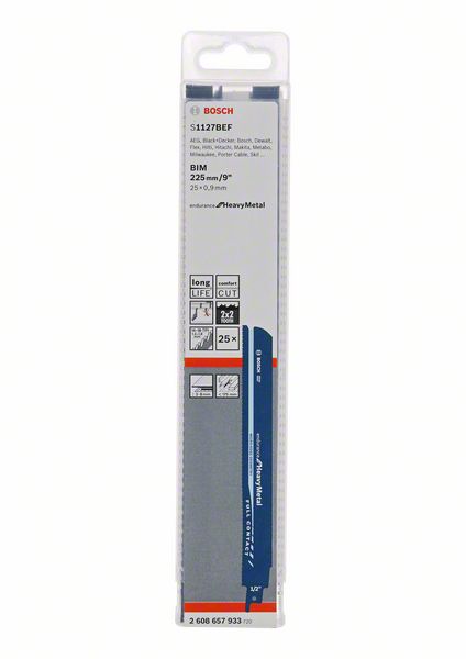 BOSCH Säbelsägeblatt S 1127 BEF, Endurance for Heavy Metal, 25er-Pack