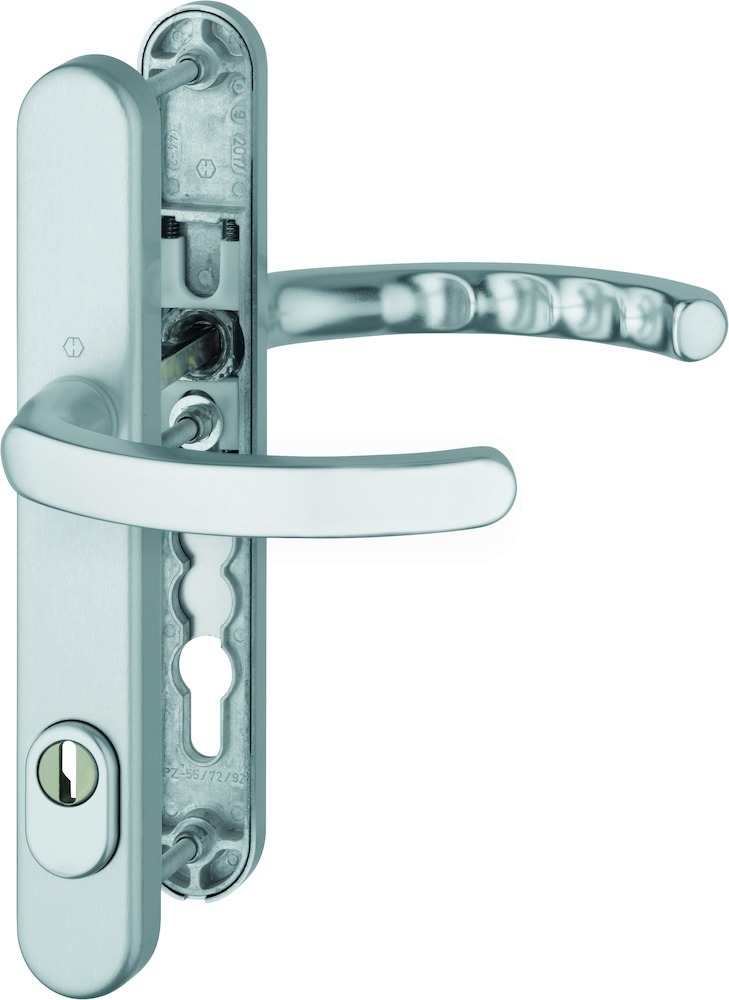 HOPPE® Schutz-Drückergarnitur mit Schmalschild Luxembourg 1500/3359ZA/3357N, Aluminium, 11623640