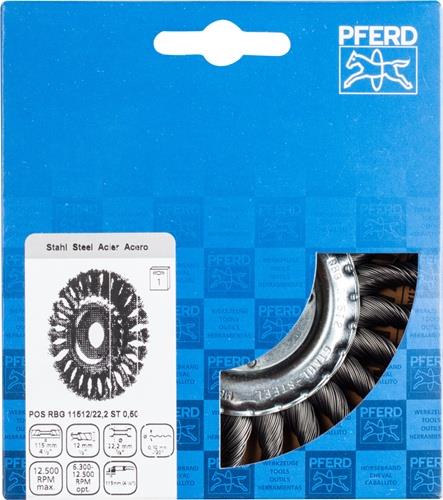 PFERD TOOLS Rundbürste RBG D.115mm Drahtstärke 0,5mm STA 0,5mm 12500min-¹ 1 St. PFERD TOOLS Rundbürste RBG D.115mm Drahtstärke 0,5mm STA 0,5mm 12500min-¹ 1 St.
