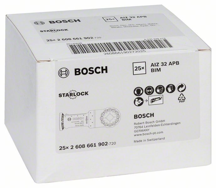 BOSCH BIM Tauchsägeblatt AIZ 32 APB, Wood and Metal, 50 x 32 mm