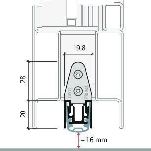 PLANET Türabsenkdichtung MF-plus FH, Silikon 1.335 mm grau
