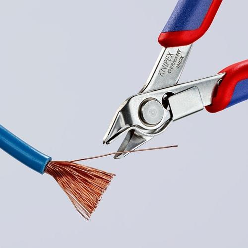 KNIPEX Elektronikseitenschneider Super-Knips® INOX L.125mm Form 1 Facette nein pol.