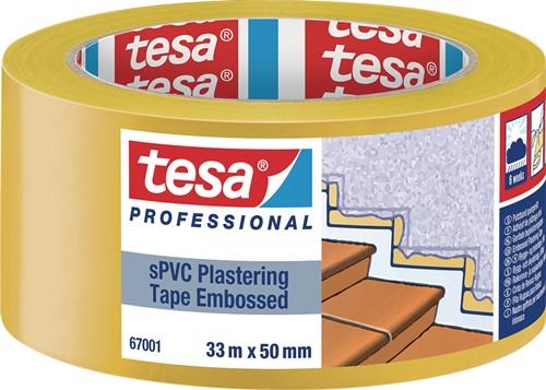 TESA PVC Putzband 67001 quergerillt gelb L.33m B.50mm TESA