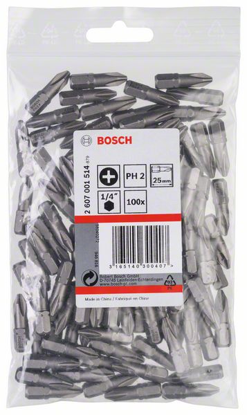 BOSCH Schrauberbit Extra-Hart PH 2, 25 mm, 100er-Pack