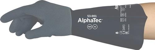 ANSELL Chemiehandschuhe AlphaTec 53-001 Gr.8 grau/schwarz EN 388,EN 374,EN 407 6 PA