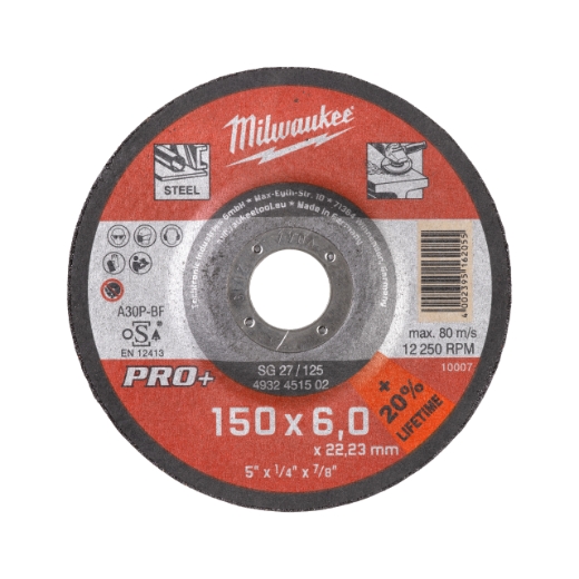 MILWAUKEE SG27 6 mm gekröpft Schruppscheibe PRO+ 150 mm
