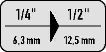 STAHLWILLE Vergrößerungsstück 410 Antr.1/4 Zoll Abtrieb 1/2 Zoll L.28mm STAHLWILLE