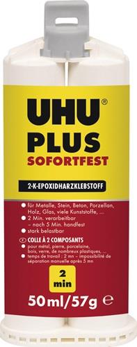 UHU 2K-Epoxidharzklebstoff PLUS SOFORTFEST 57g farblos Doppelkart.UHU