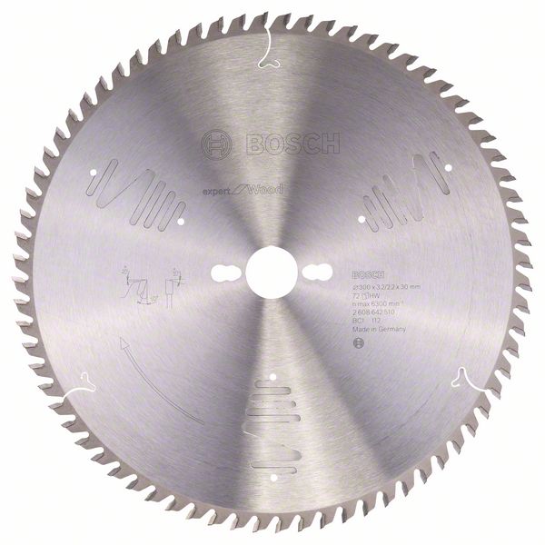 BOSCH Kreissägeblatt Expert for Wood, 300 x 30 x 3,2 mm, 72