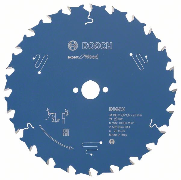 BOSCH Kreissägeblatt Expert for Wood, 190 x 20 x 2,6 mm, 24