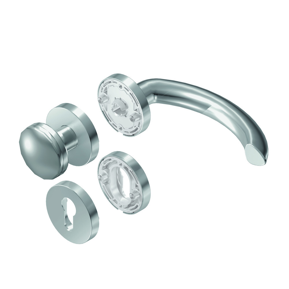 BKS Wechselgarnitur LEGATO H5.0/K1.0 mit Rosetten B-70200, Edelstahl