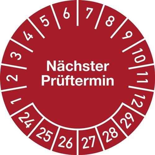 Mehrjahresprüfplakette D.20mm Nächster Prüftermin 2024-2029 Folie Btl.a 100 St.