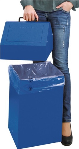 STUMPF Wertstoffsammler 45l H680xB330xT310mm enzianblau stationär
