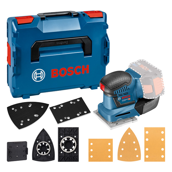 BOSCH Akku-Schwingschleifer GSS 18V-10, Solo Version, L-BOXX