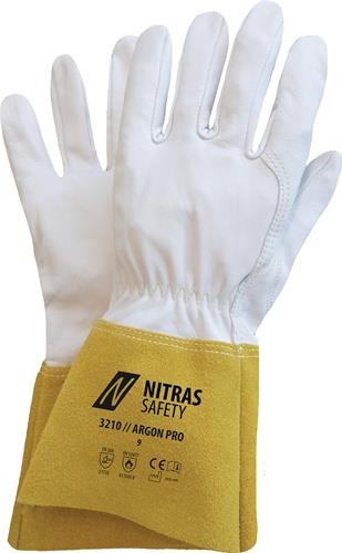NITRAS Schweißerhandschuhe ARGON PRO Gr.10 grau/ocker EN 388,EN 12477 PSA II NITRAS