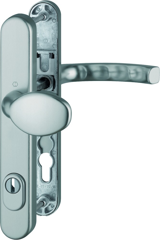 HOPPE® Schutz-Wechselgarnitur mit Schmalschild Liège 76G/3359ZA/3357N/1540, Aluminium, 11623986