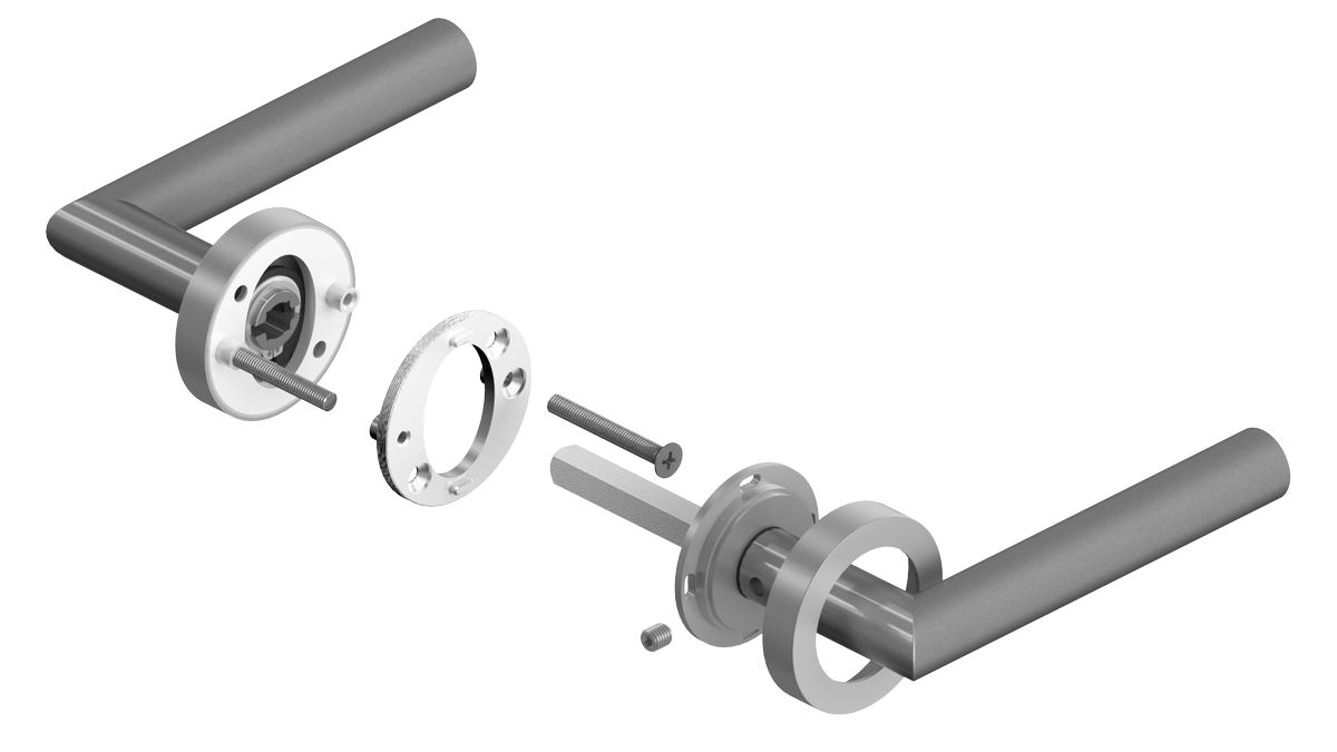 KARCHER DESIGN Drückergarnitur ER55 BB0 83 - Paris, Buntbart, Edelstahl KARCHER DESIGN Drückergarnitur ER55 BB0 83 - Paris, Buntbart, Edelstahl