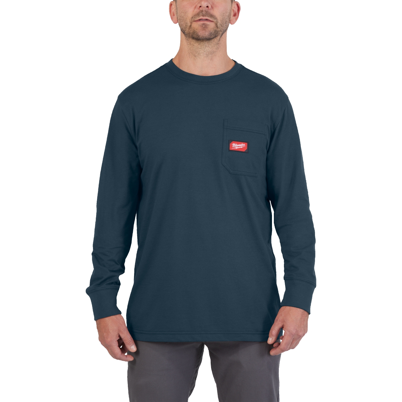 MILWAUKEE Arbeits-Langarm-Shirt blau mit UV-Schutz WTLSBLU-M MILWAUKEE Arbeits-Langarm-Shirt blau mit UV-Schutz WTLSBLU-M
