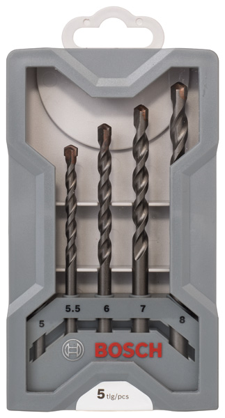BOSCH Betonbohrer CYL-3 Set, Silver Percussion, 5-teilig, 5 - 8 mm