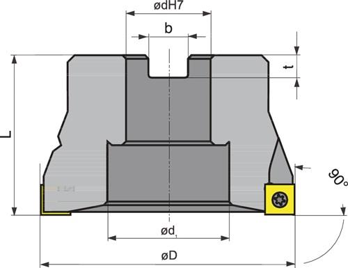 PROMAT Eckfräser D.40mm vern.m.IK Z.5 PROMAT