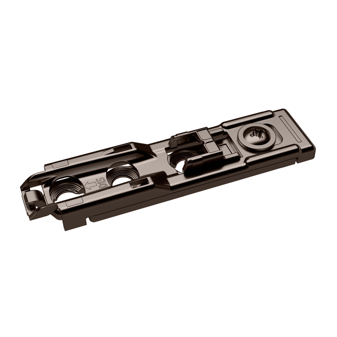 HETTICH Linear-Montageplatte mit Direkt-Höhenverstellung, in obsidianschwarz, Lochreihe 20 x 32 mm, zum Anschrauben, Distanz 1.5 mm, 9117471