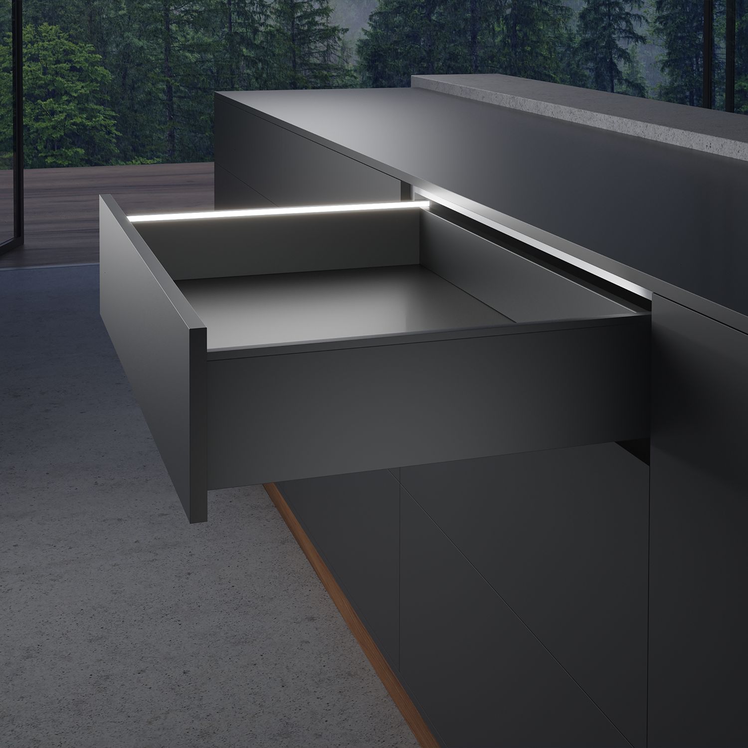 HETTICH AvanTech YOU Illumination Designprofil, anthrazit, NL 300 mm, 9326923 HETTICH AvanTech YOU Illumination Designprofil, anthrazit, NL 300 mm, 9326923