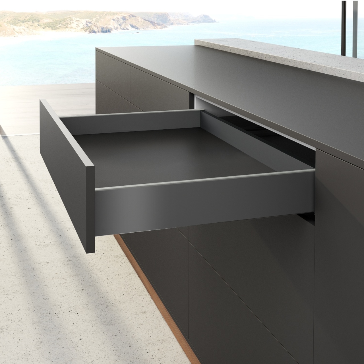 HETTICH AvanTech YOU Set Zarge, Höhe 101 mm x NL 270 mm, anthrazit, links und rechts, 9353421