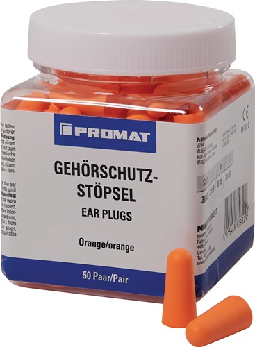 PROMAT Gehörschutzstöpsel EN 352-2 SNR 38 dB 50 PA/Kunststoffdose PROMAT