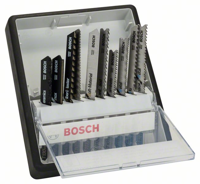 BOSCH Stichsägeblatt-Set Robust Line Top Expert, T-Schaft, 10-teilig