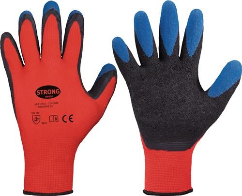 STRONGHAND Handschuhe Tip Grip Gr.11 rot/schwarz/blau EN 388 PSA II STRONGHAND