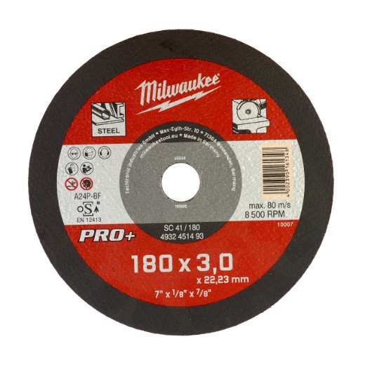 MILWAUKEE SC41 3 mm Metalltrennscheibe PRO+ 180 mm