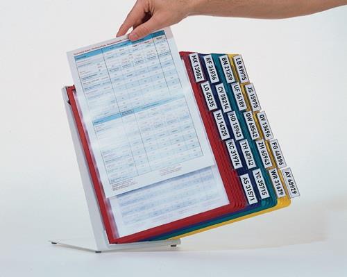 DURABLE Tischständer Stahlbl.lichtgrau 20 Sichttafeln DIN A4 m.Profilrahmen DURABLE