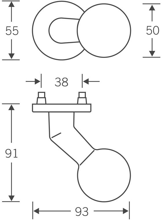 FSB Türknopf auf Rosette 23 0846, ASL®, Aluminium