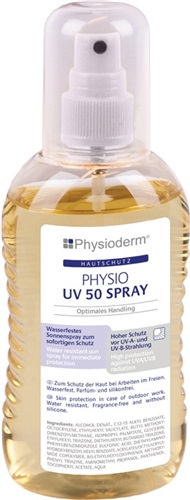 PHYSIODERM Hautschutzspray PHYSIO UV 50 SPRAY 200ml ext.wasserfest,fettfrei Pumpflasche