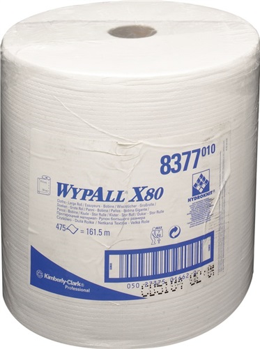 KIMBERLY-CLARK Wischtuch WYPALL X80 8377 L.ca.315 mmxB.ca.310mm weiß 1-lagig 475 Tü./Rl.KIMBERL KIMBERLY-CLARK Wischtuch WYPALL X80 8377 L.ca.315 mmxB.ca.310mm weiß 1-lagig 475 Tü./Rl.KIMBERL