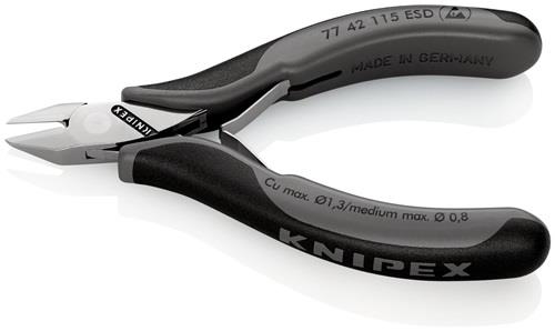 KNIPEX Elektronikseitenschneider L.115mm Form 4 Facette nein spiegelpol.KNIPEX