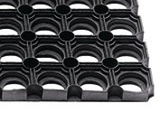 Nordwest Fußmatte offene Ringe schwarz Gum.L1000xB1500xS22mm