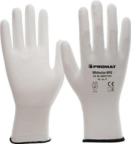 PROMAT Handschuhe Whitestar NPU Gr.11 (XXXL) weiß EN 388 PSA II Nyl.m.PU PROMAT PROMAT Handschuhe Whitestar NPU Gr.11 (XXXL) weiß EN 388 PSA II Nyl.m.PU PROMAT