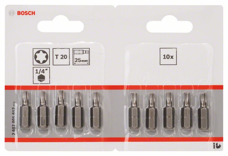 BOSCH Schrauberbit Extra-Hart T20, 25 mm, 10er-Pack