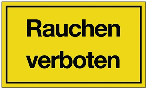 PROMAT Hinweiszeichen Rauchen verboten L250xB150mm gelb schwarz Ku.