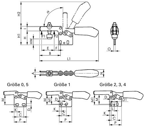 AMF Waagrechtspanner Nr.6832 Gr.1 senkrechter Fuß AMF