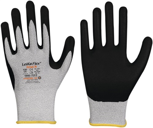 LEIPOLD Handschuhe LeikaFlex® Touch 1464 Gr.9 grau/schwarz EN 388 PSA II 12