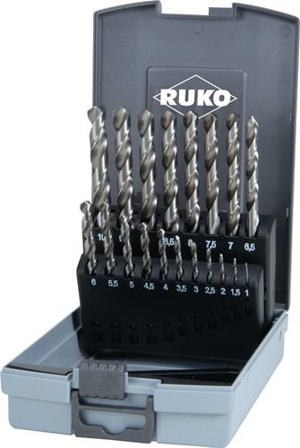 RUKO Spiralbohrersatz DIN 338 TypN D.1-13x0,5mm HSS 25tlg.Ku.-Kass.RUKO
