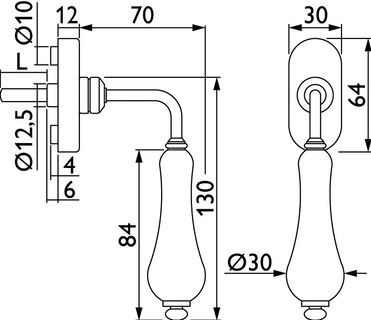 HERMAT Fenstergriff FLORA 1047.P, Materialkombination