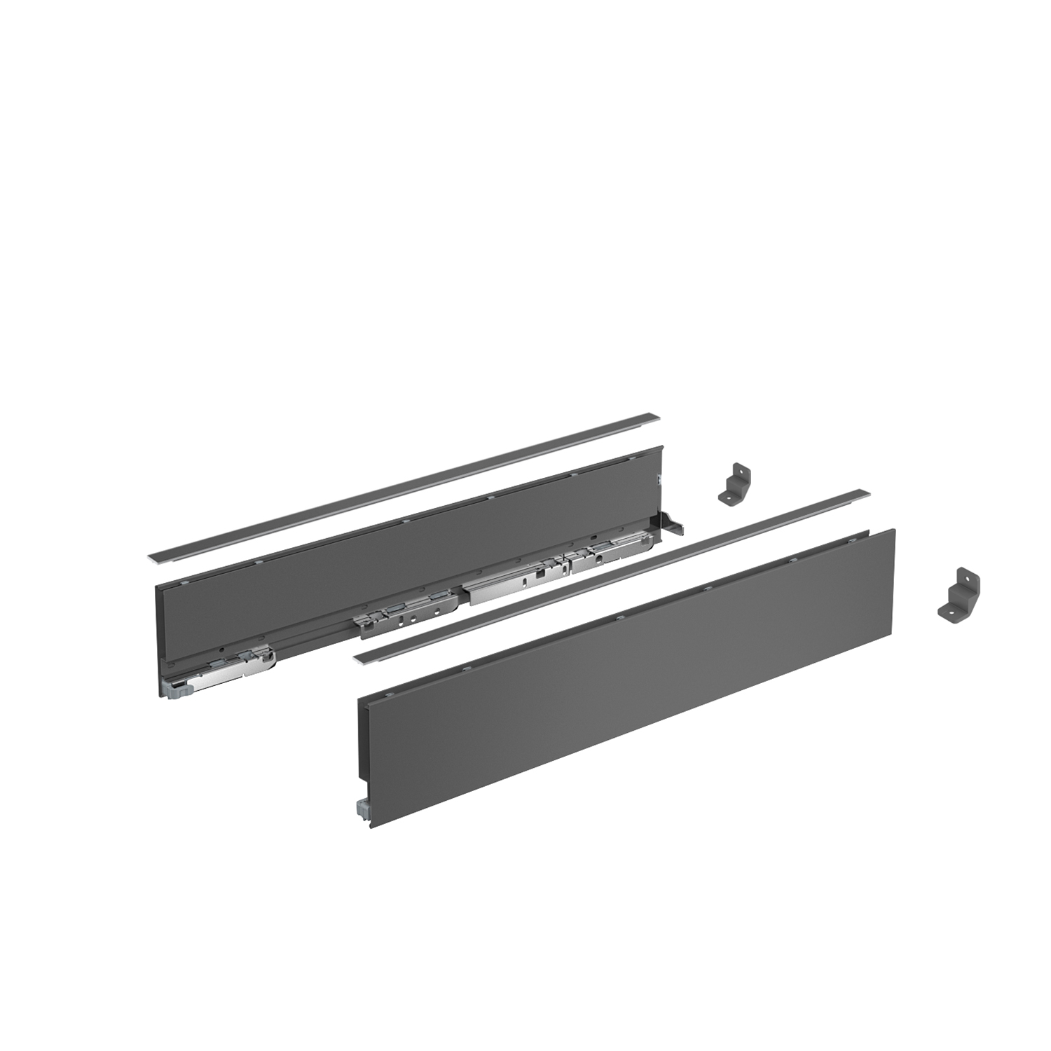 HETTICH AvanTech YOU Set Zarge, Höhe 101 mm x NL 650 mm, anthrazit, links und rechts, 9353429