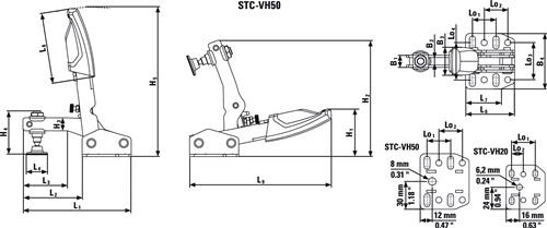 BESSEY Senkrechtspanner STC-VH Gr.20 waagrechter Fuß BESSEY